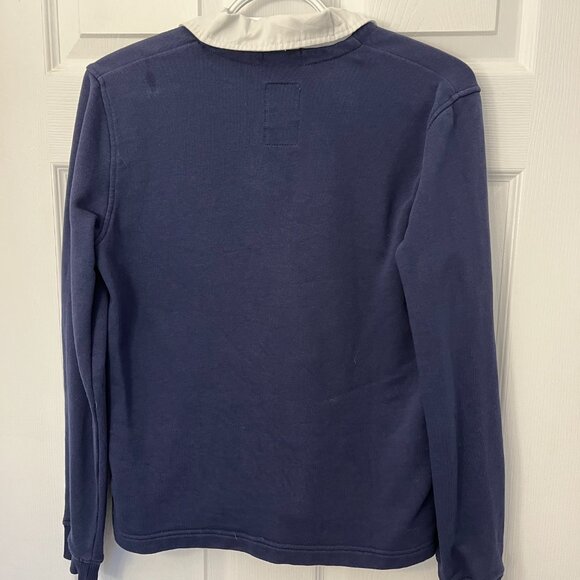 Herschel Womens S Navy Pink Blue Colorblock Rugby Shirt Academia Ivy League - Picture 4 of 7